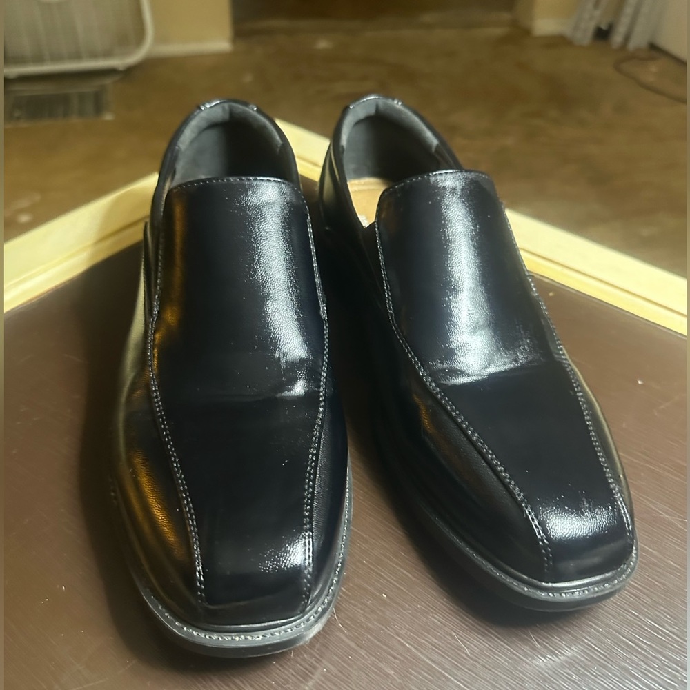Croft & Barrow Loafer Men 8 Black Perry Ortholite Bicycle-Toe Dress Shoe Slip On